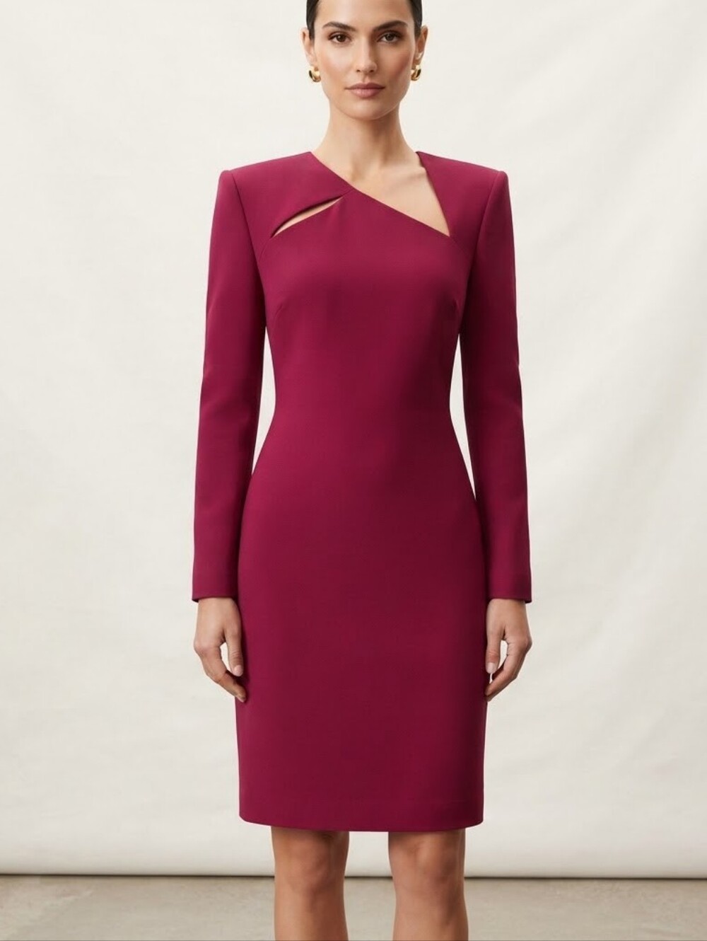 Alice + Olivia Scottie Cut Out Dress | Bordeaux | Size 6 | NWT